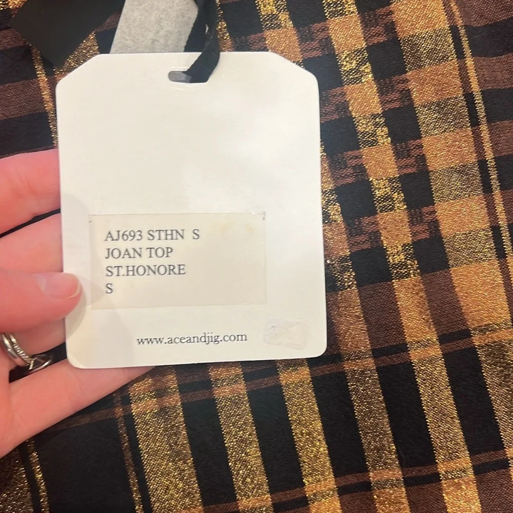 Ace & Jig Brown Plaid Blouse - Picture 5 of 6